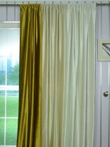 4 Headings Hotham Beige and Yellow Plain Ready Made Velvet Curtains