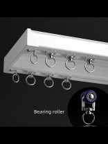 CHR4110 White/Balck/Champagne Thick Aluminum Alloy Double Curtain Tracks(Color: White)