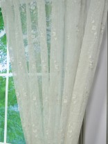 Gingera Daisy Chain Embroidered Concealed Tab Top Sheer Curtains