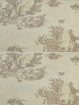 Eos Farm Girl Printed Faux Linen Fabric Sample (Color: Dark Medium Gray)
