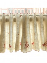 Lind Elk Embroidered Ready Made Eyelet Kitchen Cafe Curtains