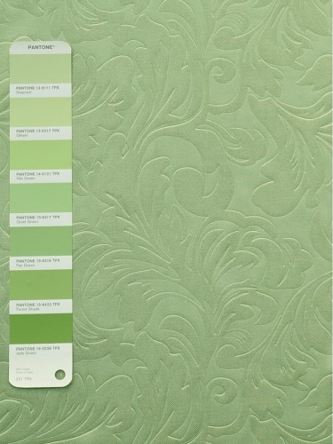 QY3163C Murrumbidgee Embossed Reflective Floral Custom Made Curtains (Color: Nile Green)