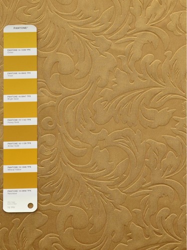 QY3163C Murrumbidgee Embossed Reflective Floral Custom Made Curtains (Color: Amber Gold)