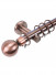 QYR09 28mm diameter Hayward Red Bronze Steel Curtain Rod Set With Ball And Square Finial (Color: Red Bronze Ball Finial)