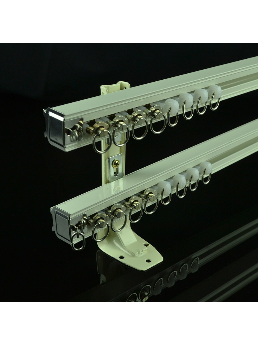 Chr8122 Ivory Double Curtain Tracks Ceiling Mount Or Wall