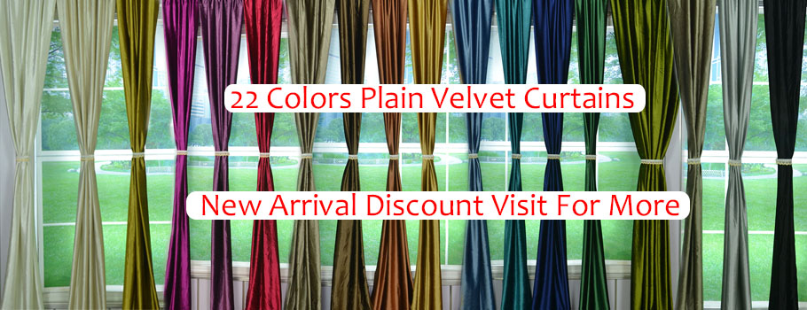22 Colors Plain Velvet Curtains